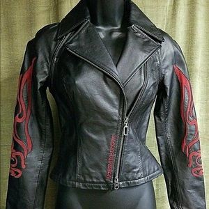 Rare Harley Davidson Leather jacket/vest combo